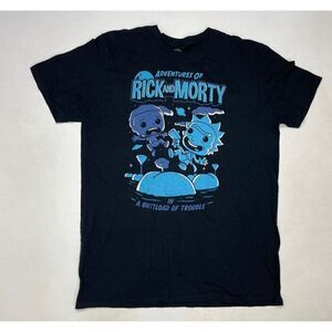 Rick and Morty Funko Pop Graphic T-shirt Men Medium Black Short Sleeve